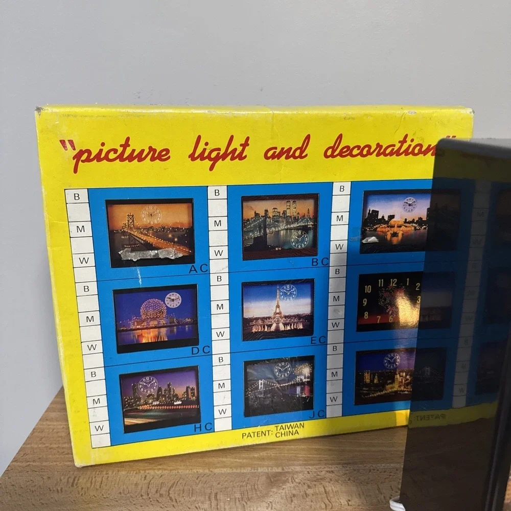 Vintage Lighted Chicago Skyline Clock Man Cave Bar Wall Decor Fiber Optic